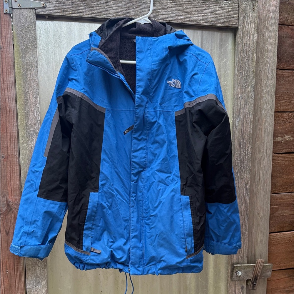 The North Face Blue and Black Ski Jacket with Hood